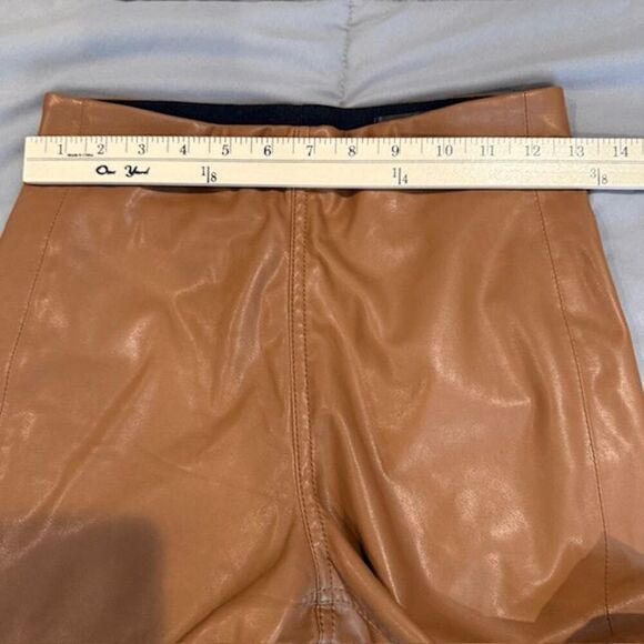 NWT Rag & Bone Nina Faux Leather Pull on Skinny Pants in Cognac Brown Size Small - Picture 11 of 14